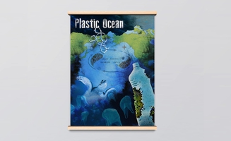 Thumbnail - Mockup of a collage of the Plastic Ocean poster.